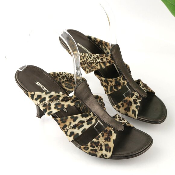 Donald Pliner Womens Jass Sandal Size 8.5 Brown Leopard Strappy Heel Mule Slide - Picture 13 of 13